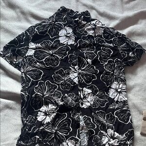 Urban Planet Black and White Hibiscus Shirt